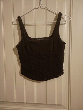 Dylan Ryan Black Square Neck Crop Tank